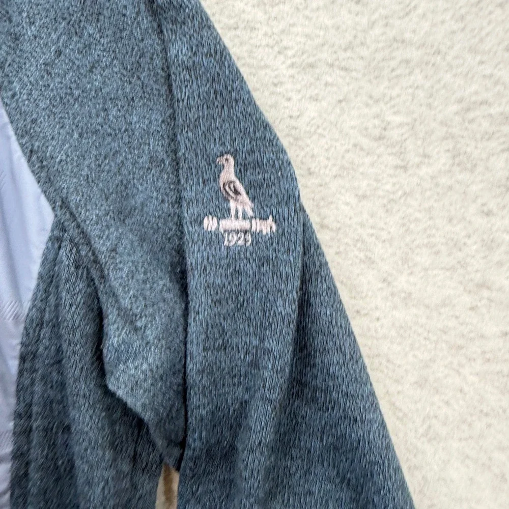 Johnnie-O Riggens Pullover Mens Large Noreaster Blue Grey 1/4 Zip Hybrid Pockets